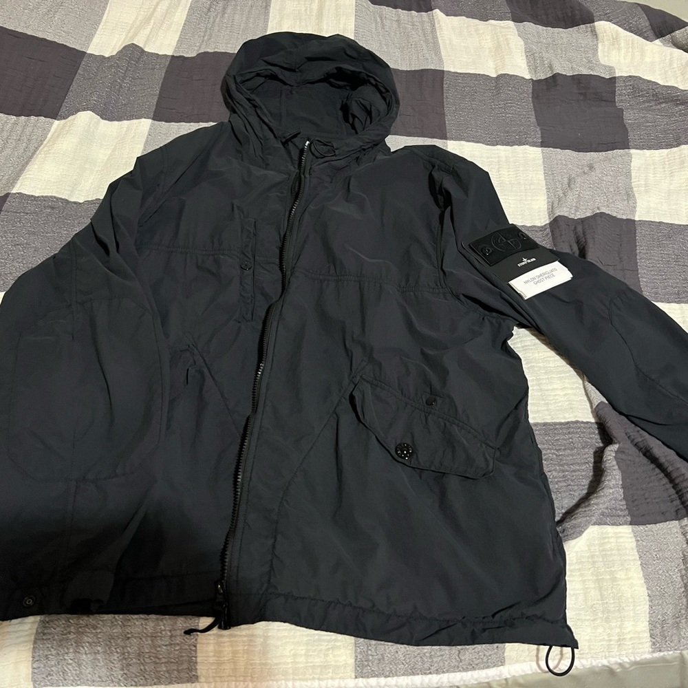 Stone Island Black Windbreaker Jacket (ghost)